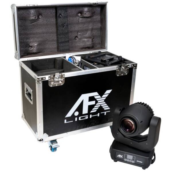 AFX 2SPOT180LED-FC - 2 Moving Head White LED 180W with Flightcase